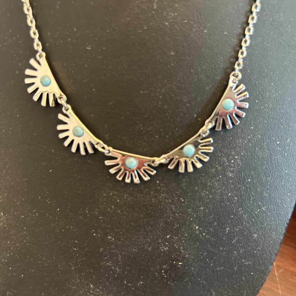 Lia Sophia Silver & Blue Necklace NEW